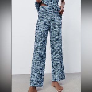 NWT Zara Knit Textured Pants blue/green